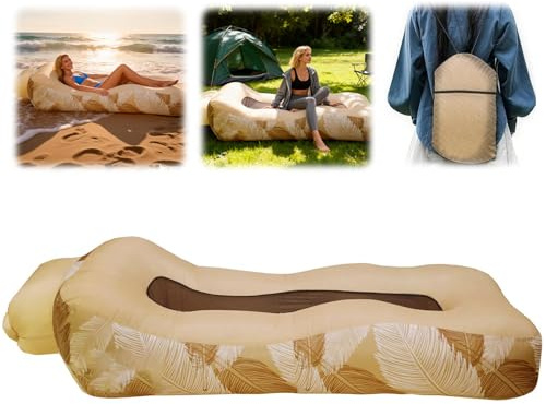 nnOuOnn Inflatable Lounger Couch Hammock - Portable Air Sofa for Outdoor Indoor, Waterproof Blow Up Chair seat for Beach, Camping, Travel, Festival, Movies | Glamping Accessories for Adults & Kids