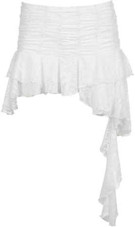 UJBVCX Mini Jupe en Dentelle Courte Sexy Florale Y2K Short Jupe Patineuse d'Été Streetwear Fête