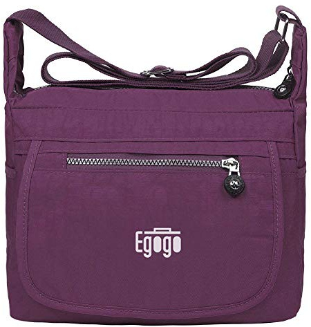 EGOGO Wasserdicht Nylon Damen Casual Umhängetasche Messengertasche Schultertasche Henkeltasche E303-6 (Lila)