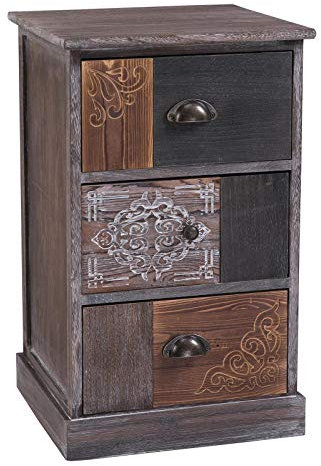 CARO-Möbel Schubladenkommode MARA Standregal Aufbewahrungsregal, Shabby Chic Vintage Look mit 3 Schubladen