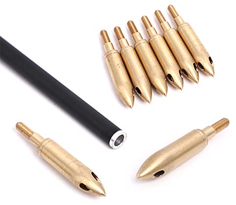 MILAEM 6 stücke Jagdspitzen Pfeife Kupfer Schraube In Pfeilspitze 126 Korn Pfeilspitzen Bogenschießen Jagd Zubehör für Compound und Recurve Bogen (3 Loch)
