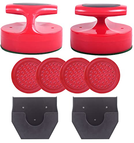 Air Hockey Pushers och Air Hockey Pucks, 2 st Striker med 4 st plastpuckar och 2 st Strikerhållare