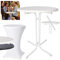 Onbest Stehtisch klappbar – 110cm hoch - in 2 Farben mit festlicher Husse – Ø80 cm Tischplatte – rund– für In- & Outdoor –Bistrotisch – Biertisch – Gartentisch - Klapptisch