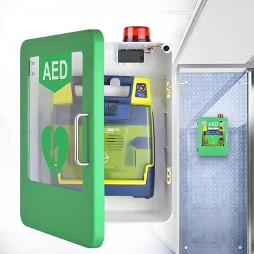 IINCOOY Gabinete De Almacenamiento Desfibrilador Externo Automático AED Universal, Caja De Alarma Montada En La Pared, Caja Abierta, Caja De Primeros Auxilios