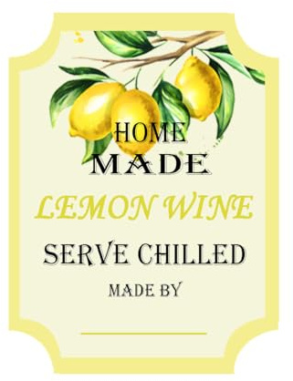 18 Etichette al Limone Fatte in Casa per Bottiglie di Vino e Bevande, Adesive Fai da Te (5 x 7,6 cm)