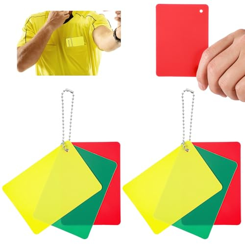 Football Green, Red and Yellow Referee Cards Penalty Cards, Warning, Ejection, Delay and Card