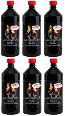 Horeca Candles Lampenöl – 6x1L Flüssiges Wachs, Rauchfrei und Geruchlos, 99% Reine Paraffin, Sicherer Brennstoff für Fackeln, Öllampen und Kerzen, Für Innen- und Außenbeleuchtung