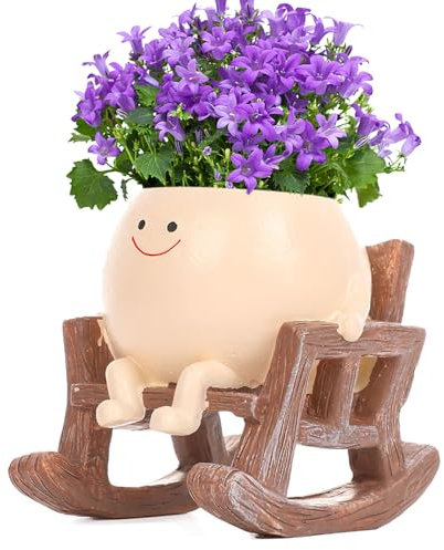 Sertay Vasi Sospesi, Vaso Fiori Viso Carino, Vaso Piante Sospese, Vasi Appendere Esterno, Altalena Vaso Fiori Faccia, Vaso Faccia Piante Oscillante, Adatto per Interni o Esterni, Balcone, Giardino