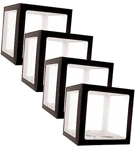 IMIKEYA Boîtes De 4 Pièces Boîte- Balloon Ball De Joyeux Anniversaire Ballons d'anniversaire Anniversaire De Ballons Boîtes De Ballon De Mariage Faveurs De Mariage Noir Papier Carton