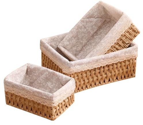 wocpvm Lot de 3 Paniers Rangement Panier Tressé Rangement
