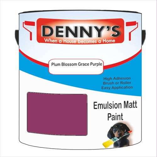 Premium Interior Wall & Ceiling Emulsion Paint – Plum Blossom Grace Purple – Rich Matt Finish, Durable & Washable, Low Odour, Ideal for Living Rooms, Bedrooms & Hallways (500ML Tin)