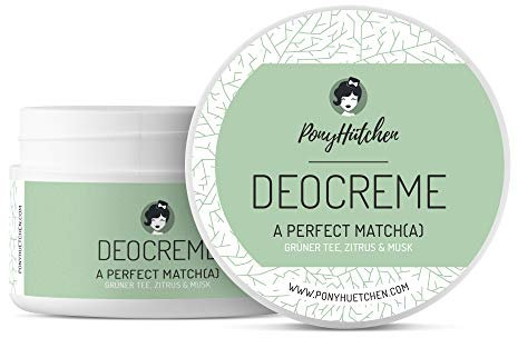 PonyHütchen, crema deodorante unisex senza sali di alluminio, per uomo e donna, 50 ml, crema cosmetica naturale, biologica, vegano, realizzata a mano in Germania, 0% sali di alluminio