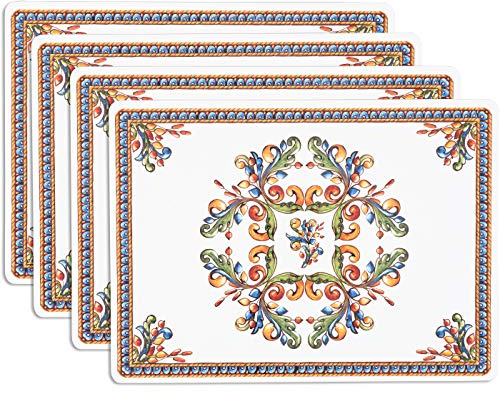 KAF Home Cork Placemats 16 x 12-Inch Set of 4 Chateau (Italian Tile)