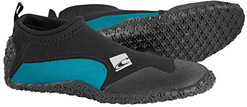 O'Neill Wetsuits Men's Reactor 2MM Reef Booties, Black/Turquoise, 9