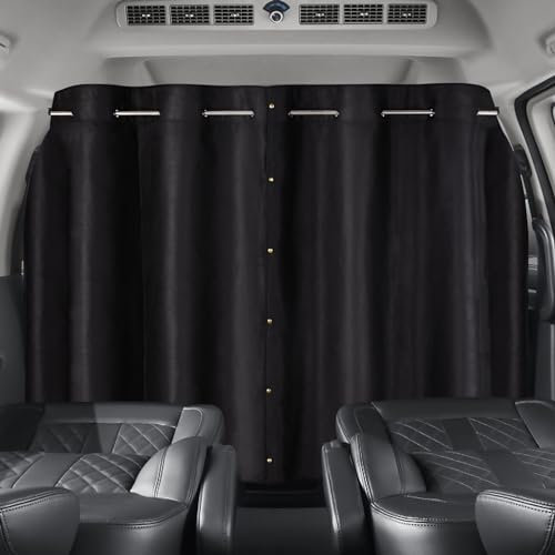 ZATOOTO Auto Sichtschutz Vorhänge, Abnehmbare Camper Auto Vorhang für Reisen Camping Schlafen, Auto Blackout Fenster Verdunkelung Sonnenschutz für die meisten VAN, Verdickter Wildlederstoff, 180*122cm