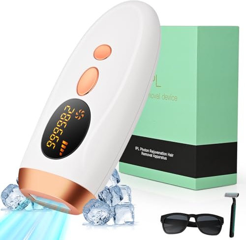 Dispositivo di Depilazione a Casa IPL per Donne e Uomini, Comius Sharp Depilatore del con il Sistema di Ghiaccio-Rraffreddamento per il Corpo Intero Della Gamba del Braccio