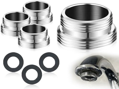 ZoeTekway Ensemble d'adaptateurs de robinet 3 pièces,adaptateur de filetage externe avec 3 joints en caoutchouc noir,connecteur de robinet,adaptateur de tuyau,raccord d'aérateur(M24-M22)