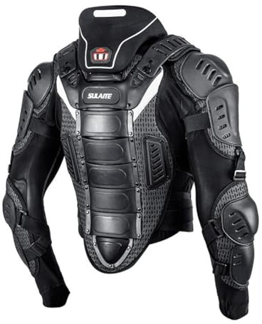 M&Catree Chaqueta con Armadura Protectora para Motocicleta Ropa de Protección Chaquetas para Moto Adulto (Chaqueta (Soportes para Cuello), XL)