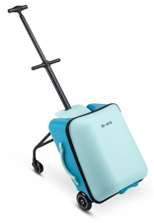 Micro | Suitcase Scooter | Eazy Ride On Trike Suitcase for Kids | Toddler Flight Essential | Foldable & Lightweight | Holiday Stroller | 18 months+ | Blue