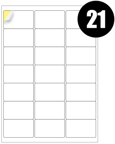 21 Address Labels Per A4 Sheet, 50 Sheets Label, Self Adhesive Mailing Printer Shipping Label for Inkjet and Laser Printers, Printable Sticky Sheet Sticker [JAM Free]