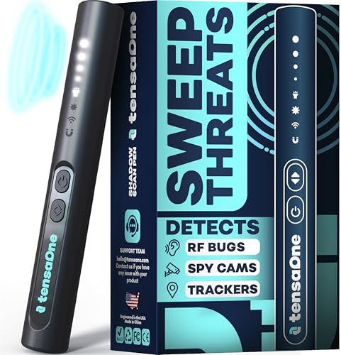 TensaOne Hidden Camera Detectors – Mini Security Device for Audio Video Wireless Threats, Hotel Safety, Home Privacy and GPS Tracker Detection, Pen RF Spy Cam Voice Recorder Bug Finder for Travelers