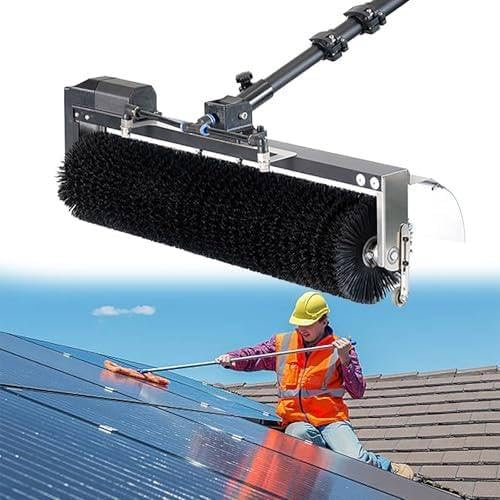 Kit spazzola e palo per la pulizia del pannello solare, strumento di lavaggio elettrico manuale, angolo regolabile a 360°, alimentazione ad acqua, 11,4/18/7,5 m, efficiente kit di pulizia fotovoltaico