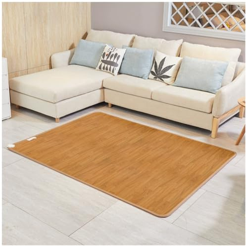 Alfombra calefactada, alfombra eléctrica con temperatura ajustable y temporizador de 12 horas, calentador de suelo radiante para uso en interiores, yoga, debajo del escritorio