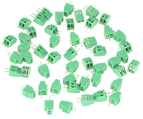 Terminal Block Connectors, Electrical Terminal Blocks, 50Pcs/set 2 Pin 2.54mm Plug-in PCB Terminal Blocks, Screw Terminal Block Connector for PCB Arduino