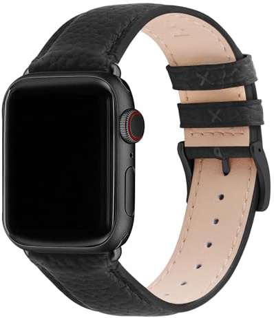Fullmosa Kompatibel med Apple Watch Armband 44mm 46mm 45mm 42mm 49mm Kvinnor Män, ersättningsarmband i äkta läder för iwatch SE Series 10 9 8 7 6 5 4 3 2 1 Ultra, Vintage Klockarmband