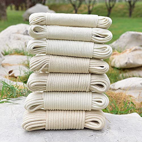 Weißes handgewebtes Bindeseil Baumwollfadenseil selbstabsorbierendes Kernseil Fahnenmastzelt Zugseil-4mm x 50m