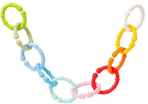 Fehn 10 Set d'anneaux de Fixation - Crochets de Fixation pour siège bébé, Parc & lit - Anneaux de préhension Chaîne de Poussette pour la Maison & en Voyage - pour bébés et Jeunes Enfants dès 0+ Mois