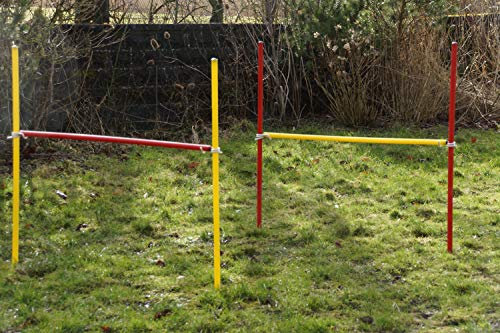 Wuzzmann 2 x hobbyhäst-hinder-set i röd/gul/hobbyhäst/rolig häst