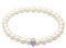 Damen Perlenarmband aus Süsswasserperlen (6 mm), Armband mit Charm-Träger aus 925 Sterling Silber, Charm-Armband Silber mit Perlen, Armschmuck für Frauen, Länge 16-19 cm