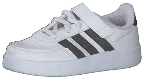 adidas Unisex - Bambini Breaknet Lifestyle Court Elastic Lace and Top Strap Shoes, Cloud white/core black/core black, 29 EU