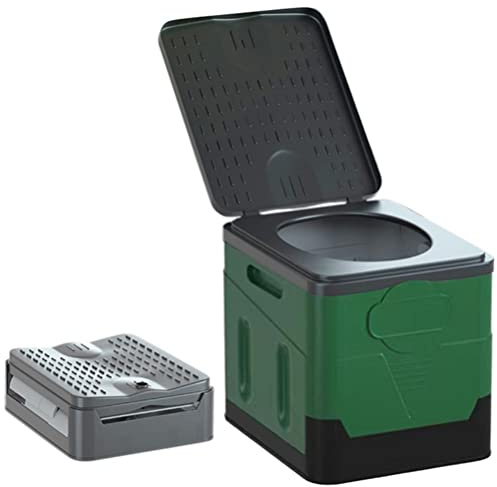 KENANLAN Portable Toilet for Camping and Travel, Folding Portable Potty for Car/Boat/Hiking/Beach,Supports Up to 150kg(green)