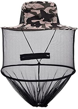 SHTGOI 1 sombrero de apicultura plegable sombrero de pesca al aire libre con velo mosquito sombrero de pesca sombrero de pesca sombrero de pesca sombrero de apicultor sombrero de malla mosquitera