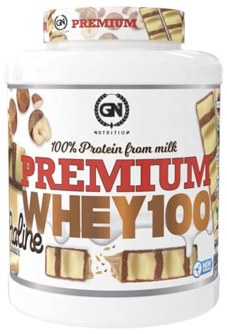 GN Nutrition Premium Whey 100% 2kg | Sabor PRALINE | Proteína Con Vitamina B6 y DigeZyme | Ideal para Deportistas