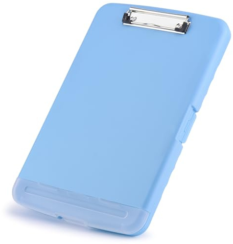 ZCZN Portablocco a4 con scomparto, può portadocumenti A4, benne e note adesivi, Lo strato esterno può essere utilizzato anche per scrivere, Azzurro