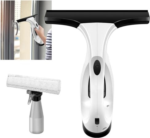 2-in-1 Cordless Window Vacuum Cleaner Rechargeable Electric Squeegee for Windows, Mirrors & Tiles, Includes Water Tank