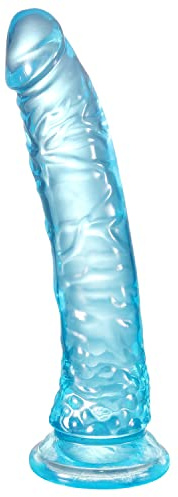 7 inch Soft Realistic Dildo, Human Safety Material, with Powerful Suction Cups, Suitable for Women/Men/Gay, Adult Toys for Women or Beginer (Blue, 7in×1.3in)