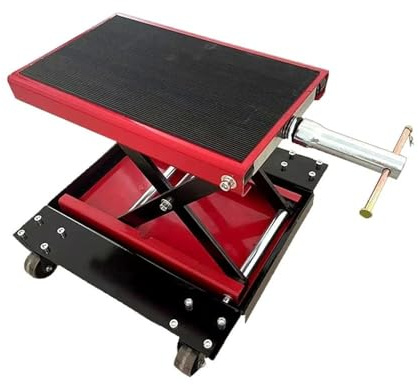 SCTTJSIXZ Gato Elevador de Tijera for Motocicleta Desmontable y movible con Empuje-tracción y manivela de elevación Central con Bastidor de manivela