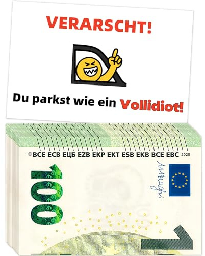 100 Stück Auto Gadgets Falschparker-Karten, Lustige Scheisse Geparkt