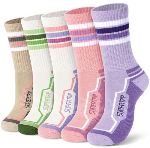 Supertrip Merino Wool Hiking Socks Women 3/5 Pairs Cushion Walking Socks Moisture Wicking Thermal Warm Winter Socks