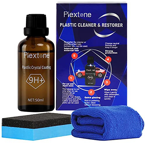 Plextone Plastic Cleaner & Restorer, Plastic Polish, Car Plastic Restorer Prevents Drying & Aging, Plastic Care for Cars, Truck, Motorcycle.