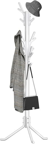 Simple Houseware Perchero de pie para Abrigos y Sombreros, Organizador en Forma de árbol, 18 Ganchos, Blanco