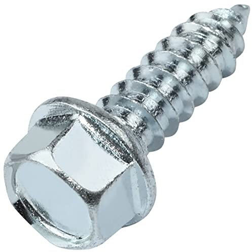 AERZETIX - C58618 - Lot de 25 Vis à tôle métaux autotaraudeuses Ø5.5x19 mm à collerette embase - à tête hexagonale 6 pans - DIN6928 - en acier zingué - couleur argent