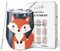 NymphFable 350ml Fuchs Weinbecher mit Deckel und Strohhalm Edelstahl Kaffeebecher to go Geschenke für Frauen