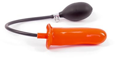 Rubberfashion Latex Dildo - G-Punkt kleiner Dildo glatt - aufblasbar mit Pumpe - Anal Plug für Frauen und Männer 13 x 4 cm rot 0.8mm fester Kern