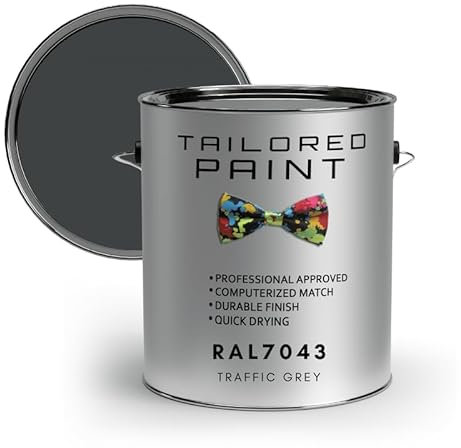 Tailored Paint uPVC Window & Door 1K Paint Brush or Spray On - Matt Finish - RAL7043, Traffic Grey - 100ml Tin
