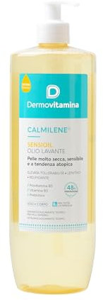 Dermovitamina Sensioil 1L - Olio Doccia Delicato - Olio Lavante Pelli Sensibili - Alta Tollerabilità - Azione Struccante e Lenitiva - Morbidezza della Pelle - Per Tutta la Famiglia